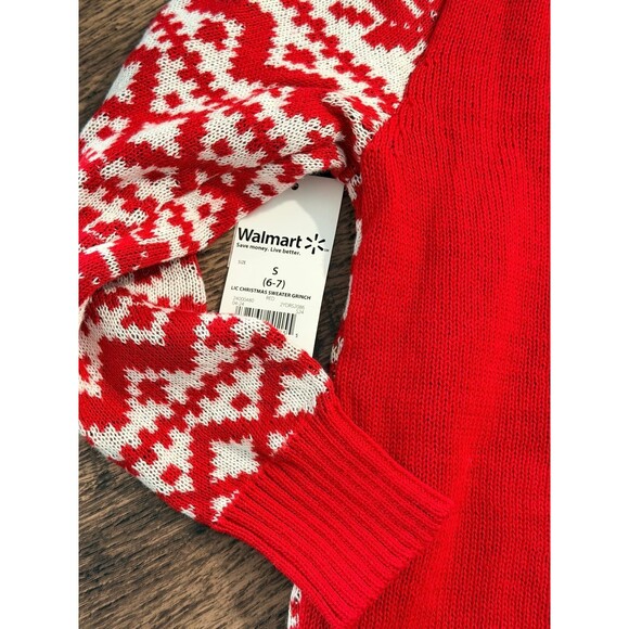 Dr. Seuss Grinch Christmas Holiday Sweater Pullover Size S 6/7 - Picture 4 of 5